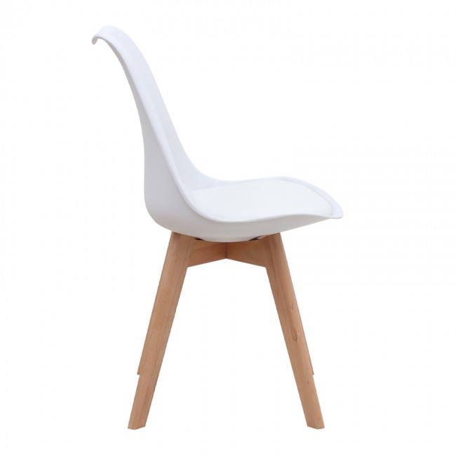 Viva Megapap PP - PU dining chair in white color 48.5x54x80cm.