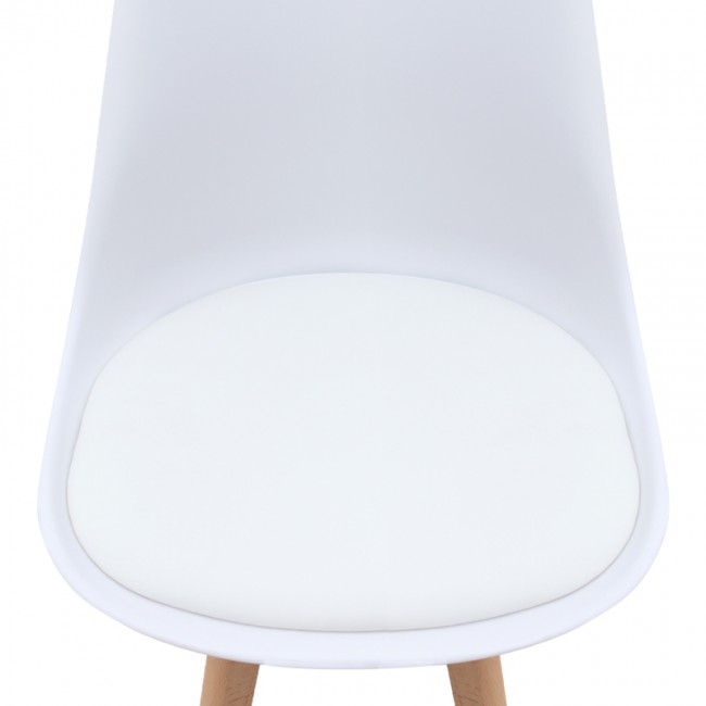 Viva Megapap PP - PU dining chair in white color 48.5x54x80cm.