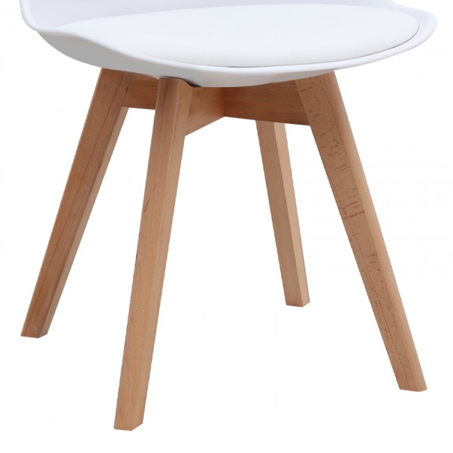 Viva Megapap PP - PU dining chair in white color 48.5x54x80cm.