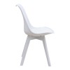 Καρέκλα τραπεζαρίας Viva Megapap PP - PU λευκό - ξύλινο λευκό πόδι 48,5x54x80εκ.