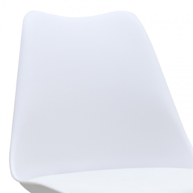 Καρέκλα τραπεζαρίας Viva Megapap PP - PU λευκό - ξύλινο λευκό πόδι 48,5x54x80εκ.