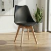 Viva Megapap PP - PU dining chair in black color 48.5x54x80cm.