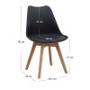 Viva Megapap PP - PU dining chair in black color 48.5x54x80cm.