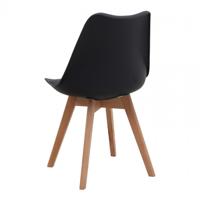 Viva Megapap PP - PU dining chair in black color 48.5x54x80cm.