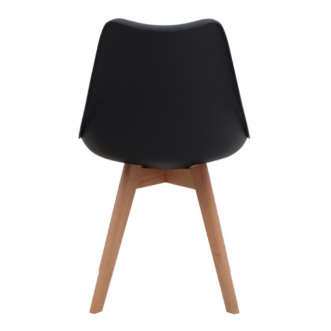Viva Megapap PP - PU dining chair in black color 48.5x54x80cm.
