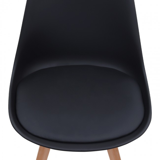 Viva Megapap PP - PU dining chair in black color 48.5x54x80cm.