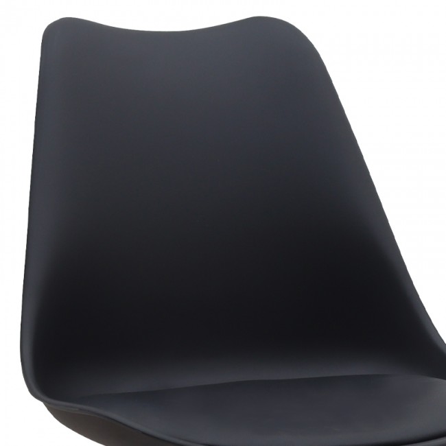 Viva Megapap PP - PU dining chair in black color 48.5x54x80cm.