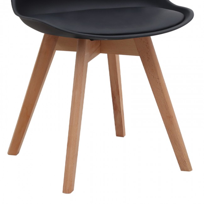 Viva Megapap PP - PU dining chair in black color 48.5x54x80cm.