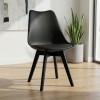 Viva Megapap PP - PU dining chair in black color 48.5x54x80cm.