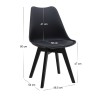 Viva Megapap PP - PU dining chair in black color 48.5x54x80cm.