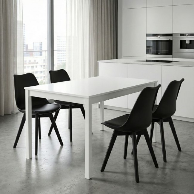 Viva Megapap PP - PU dining chair in black color 48.5x54x80cm.