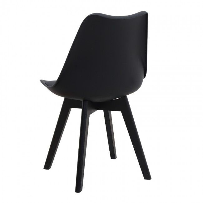 Viva Megapap PP - PU dining chair in black color 48.5x54x80cm.