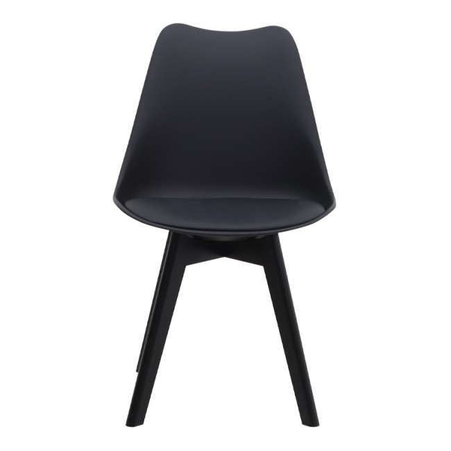 Viva Megapap PP - PU dining chair in black color 48.5x54x80cm.