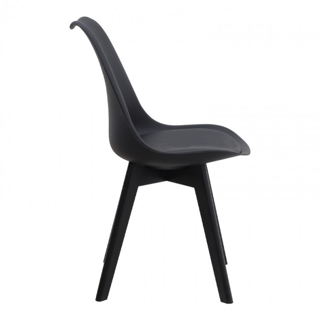 Viva Megapap PP - PU dining chair in black color 48.5x54x80cm.