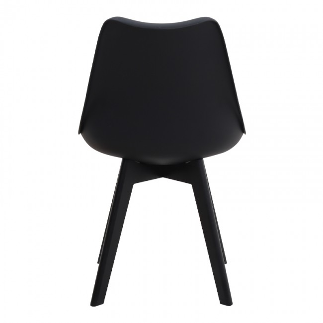 Viva Megapap PP - PU dining chair in black color 48.5x54x80cm.