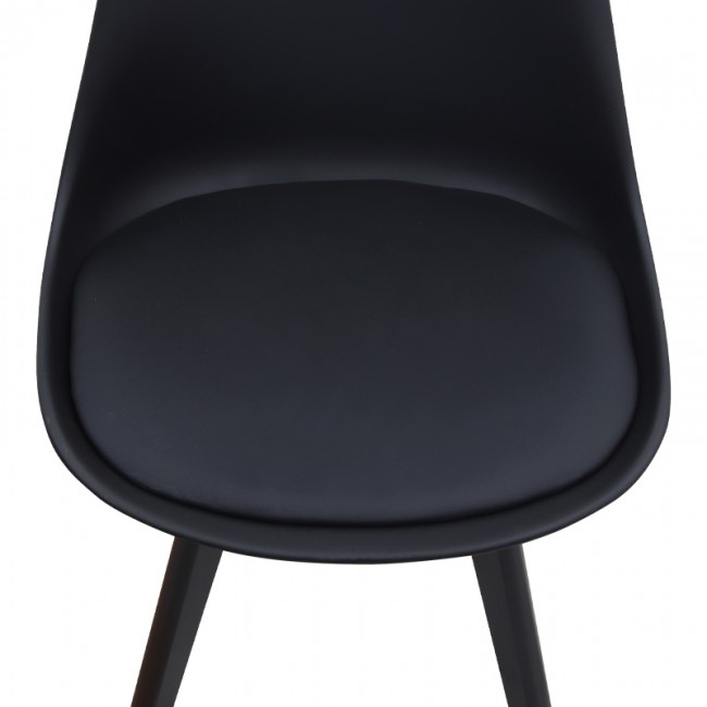 Viva Megapap PP - PU dining chair in black color 48.5x54x80cm.