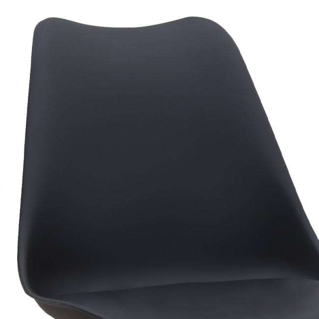 Viva Megapap PP - PU dining chair in black color 48.5x54x80cm.