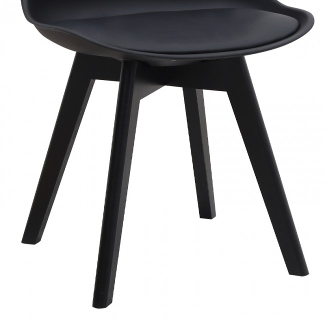 Viva Megapap PP - PU dining chair in black color 48.5x54x80cm.