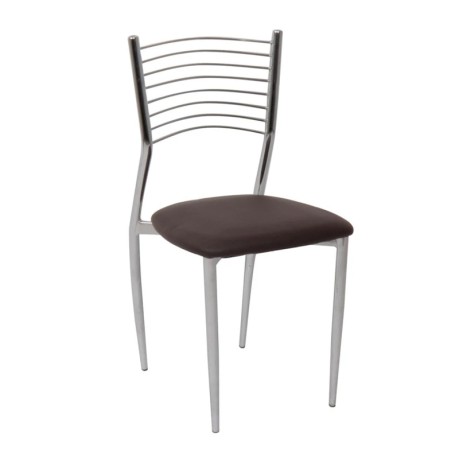 Καρέκλα τραπεζαρίας Vivian μεταλλικός σκελετός - επένδυση Pvc σε χρώμα σκούρο καφέ 40x44x83εκ.