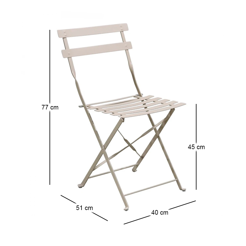 ZAPPEIOU Pantone Folding Chair Metal Beige 14-1212