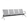 Waiting Seat 4-Seater Steel Mesh Grey (Chrome Frame)