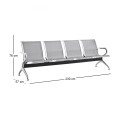 Waiting Seat 4-Seater Steel Mesh Grey (Chrome Frame)