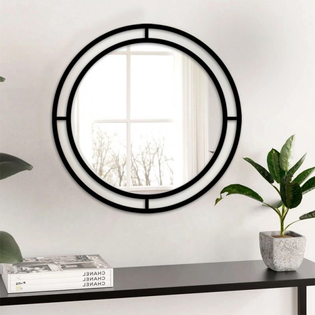 Καθρέφτης τοίχου Bubble Megapap αλουμινίου χρώμα μαύρο 57x2x57εκ.