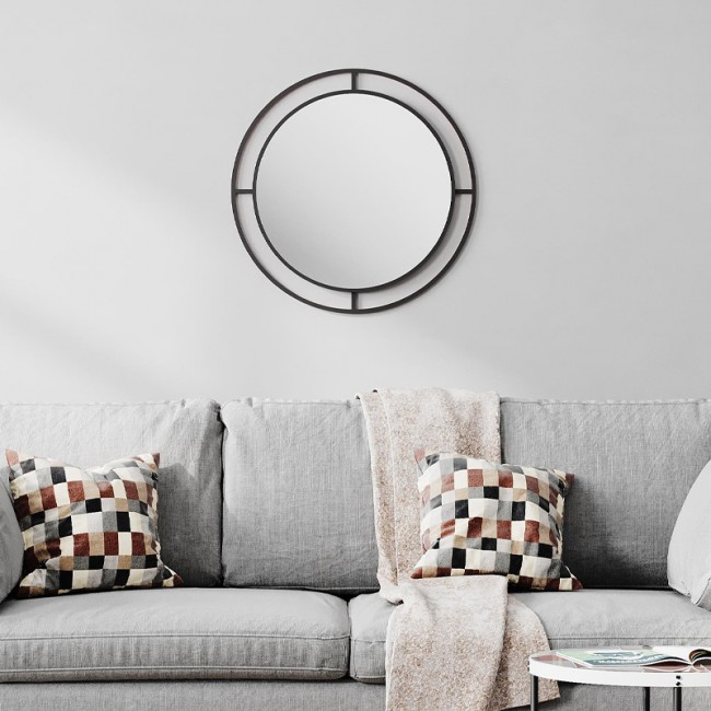 Καθρέφτης τοίχου Bubble Megapap αλουμινίου χρώμα μαύρο 57x2x57εκ.