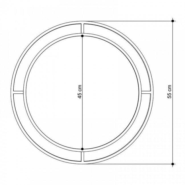 Καθρέφτης τοίχου Bubble Megapap αλουμινίου χρώμα μαύρο 57x2x57εκ.