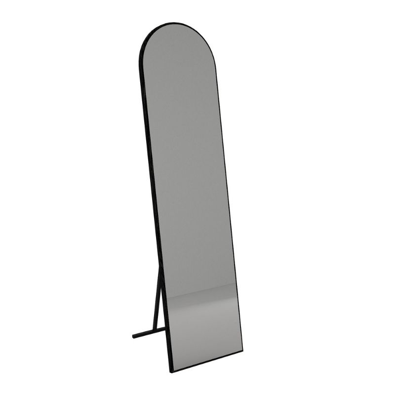Agalu Megapap melamine floor and wall mirror in sencron black color 40x150cm.