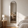 Agalu Megapap melamine floor and wall mirror in sencron black color 40x150cm.
