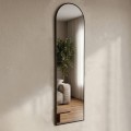 Agalu Megapap melamine floor and wall mirror in sencron black color 40x150cm.