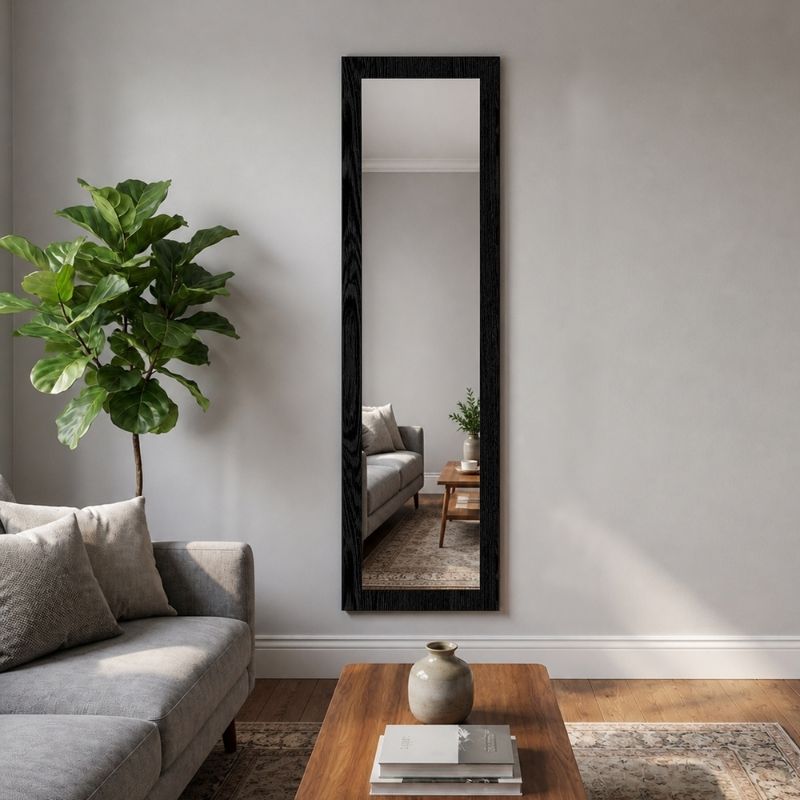 Lalu Megapap melamine floor and wall mirror in sencron black color 40x150cm.