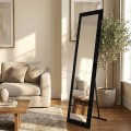 Lalu Megapap melamine floor and wall mirror in sencron black color 40x150cm.