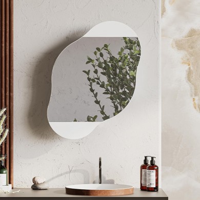 Cloud Megapap melamine bathroom mirror in white color 60x13x75cm.
