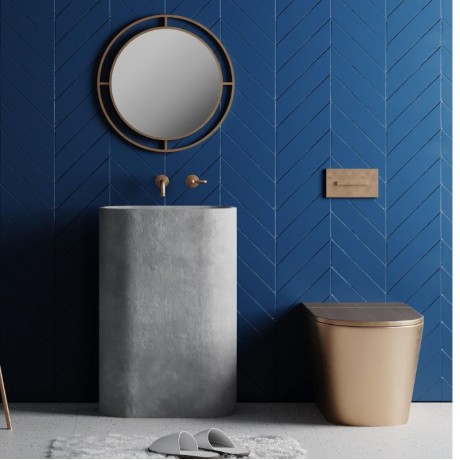 Bubble Megapap aluminium wall mirror in gold color 57x2x57cm.