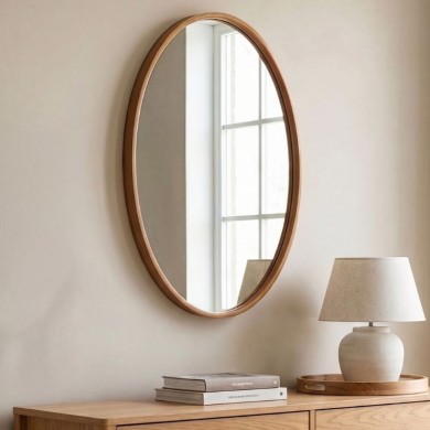 Cloudy Megapap wooden mirror in walnut color 45x4x60cm.