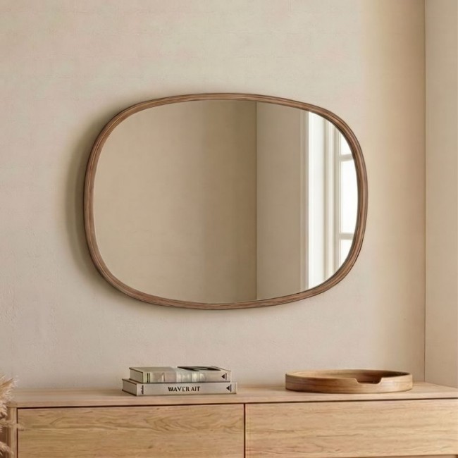 Cloudy Megapap wooden mirror in walnut color 55x4x38cm.