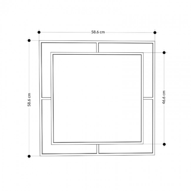 Καθρέφτης τοίχου Corner Megapap αλουμινίου χρώμα χρυσό 58,6x2x58,6εκ.