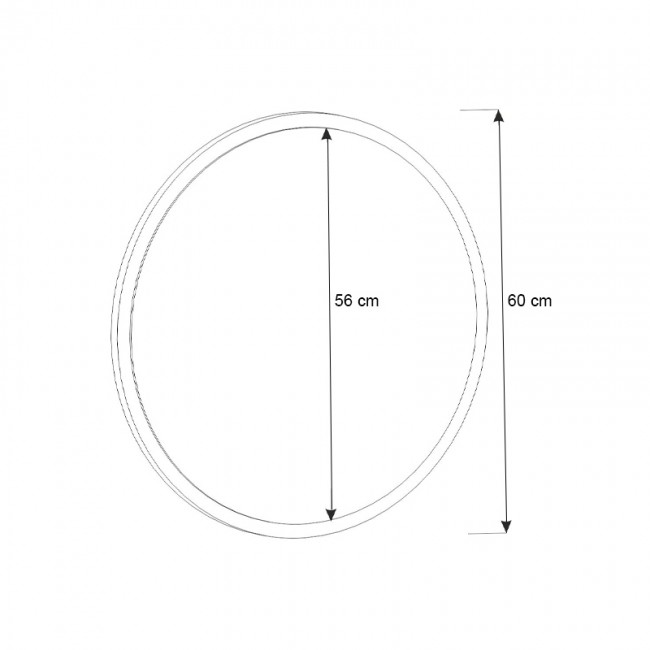 Καθρέπτης τοίχου Glob Μegapap χρώμα μαύρο 59x2x59εκ.