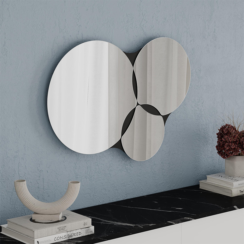 Gora Megapap wall mirror in black color 75.4x2.2x51.2cm.