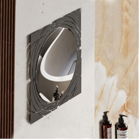 Hulla Megapap metal wall mirror in black color 55.6x2x55.6cm.
