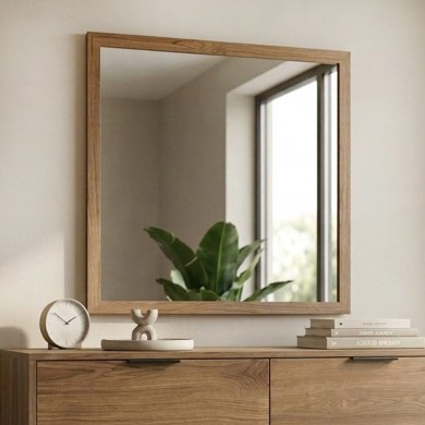 Mars Megapap melamine wall mirror in walnut Ud color 86x2.2x86cm.
