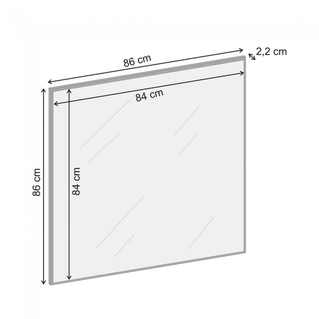 Mars Megapap melamine wall mirror in walnut Ud color 86x2.2x86cm.