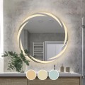 Καθρέπτης τοίχου με LED αφής - εναλλαγή χρωμάτων Φ80εκ.