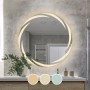 Καθρέπτης τοίχου με LED αφής - εναλλαγή χρωμάτων Φ80εκ.