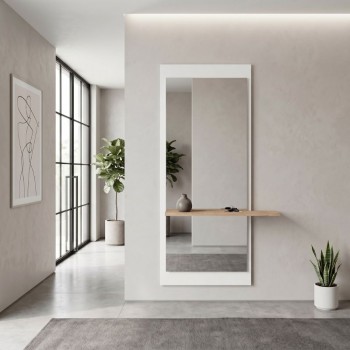 Piyar Μegapap melamine mirror in white color 60x14,6x150cm.