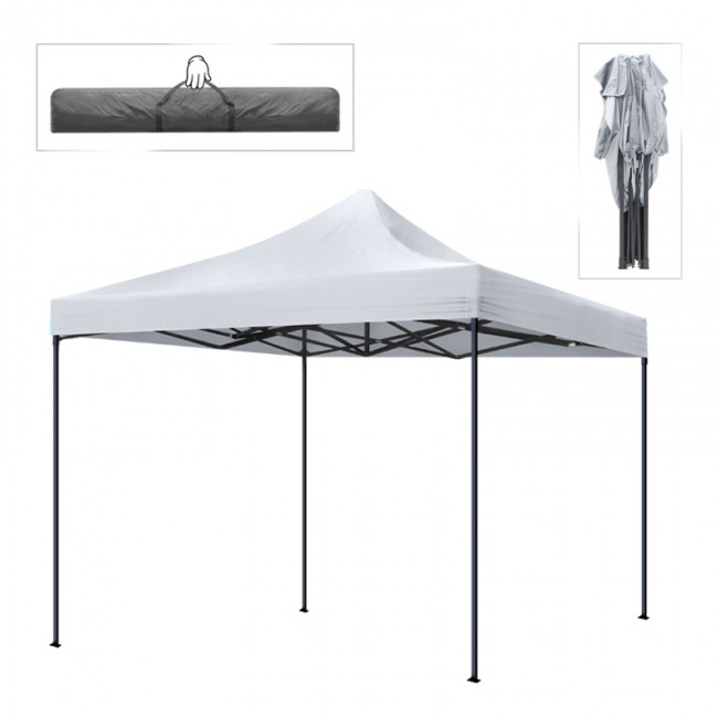 Κιόσκι - Gazebo Bari Megapap πτυσσόμενο μεταλλικός σκελετός - αδιάβροχο ύφασμα χρώμα λευκό 3x3x3,10m.