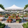 Κιόσκι - Gazebo Bari Megapap πτυσσόμενο μεταλλικός σκελετός - αδιάβροχο ύφασμα χρώμα λευκό 3x3x3,10m.