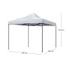 Κιόσκι - Gazebo Bari Megapap πτυσσόμενο μεταλλικός σκελετός - αδιάβροχο ύφασμα χρώμα λευκό 3x3x3,10m.